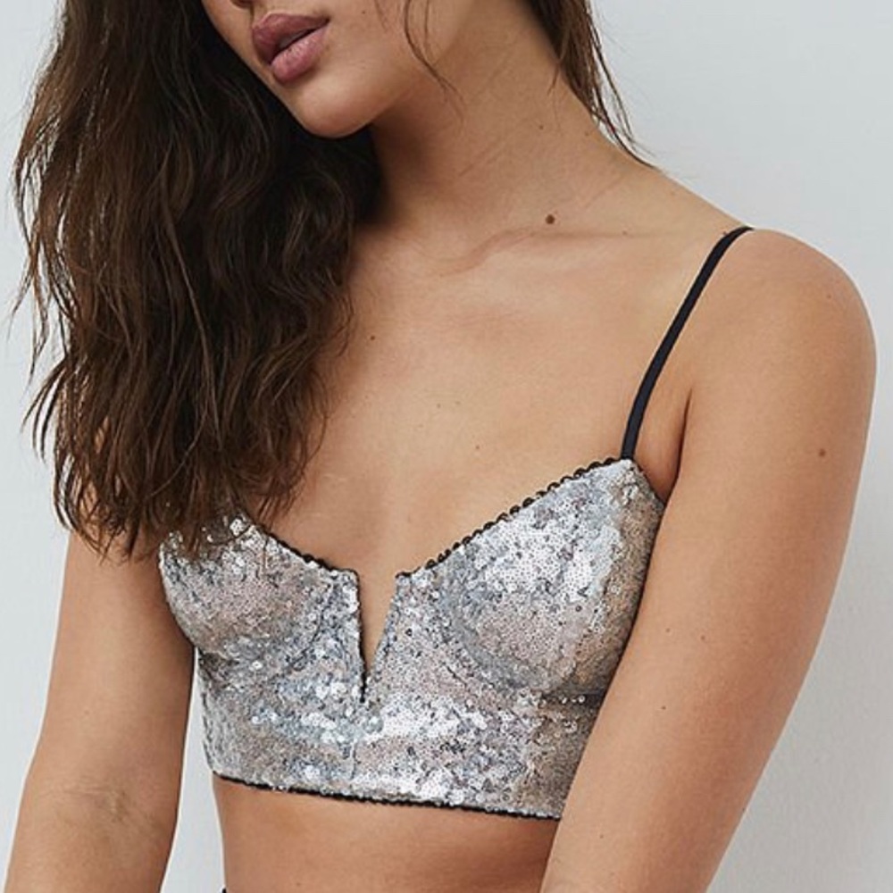 NWT For Love And Lemons Sequin Bustier XS
